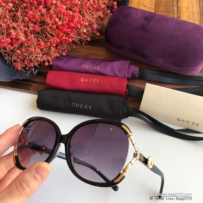 GUCCI古馳 6017 女士圓框太陽鏡 完美品質 適合各種臉型 經典太陽鏡  lly1550